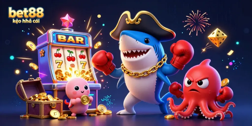 Experience a thrilling bet88 kèo nhà cái jackpot with vibrant characters and casino elements.