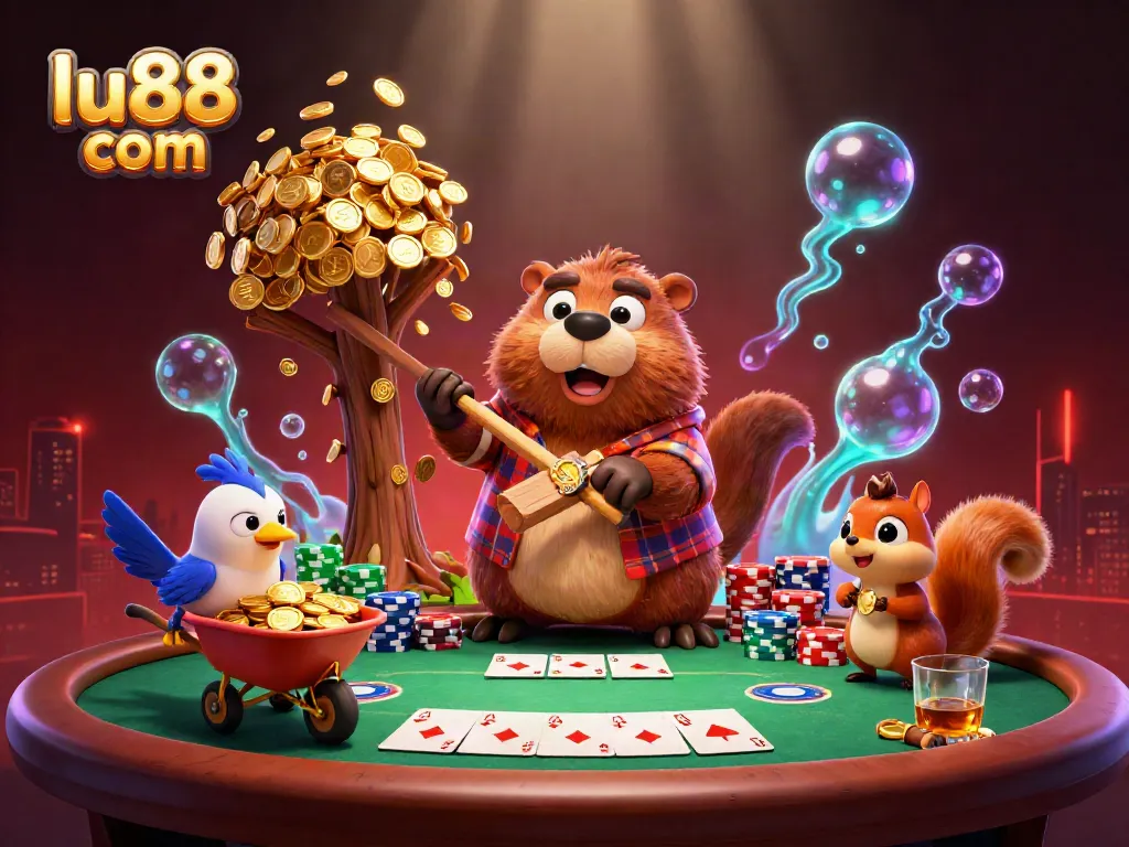 Join the excitement at lu88 com where a beaver, bird, and squirrel enhance your winning poker experience!