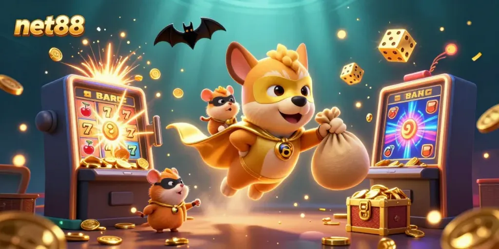 Experience the excitement of net88 with vibrant characters, casino games, and dynamic visuals.