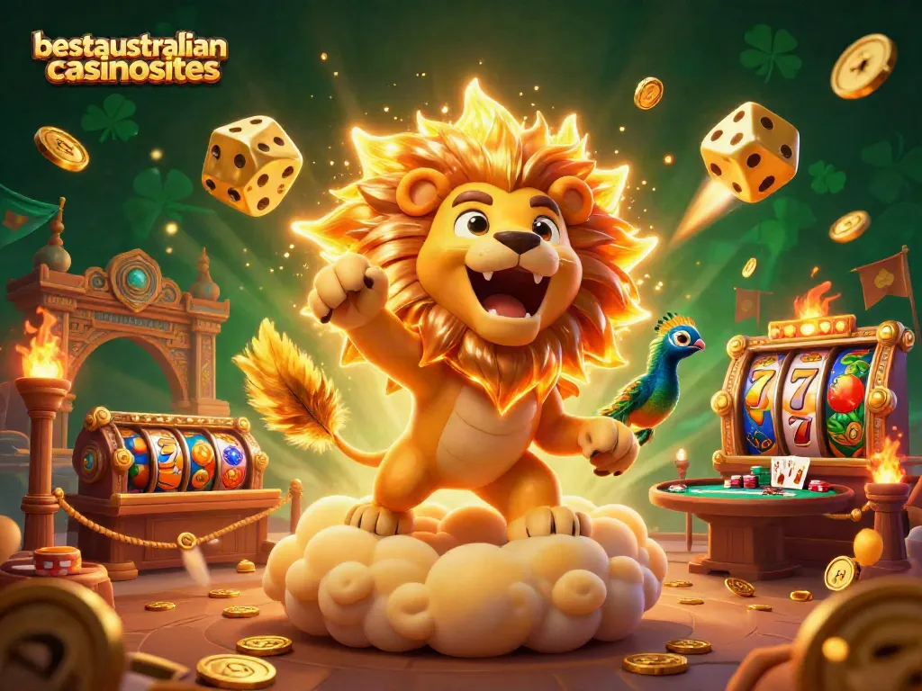Experience fun at bestaustraliancasinosites with vibrant slot reels, exciting games, and a stunning 3D casino illustration.