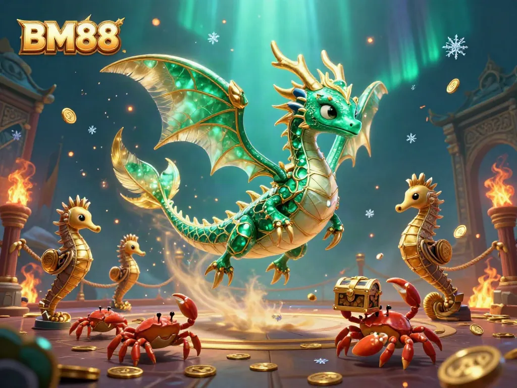 Experience thrilling gameplay at BM88 with our vibrant underwater casino scene featuring dynamic characters and stunning details.
