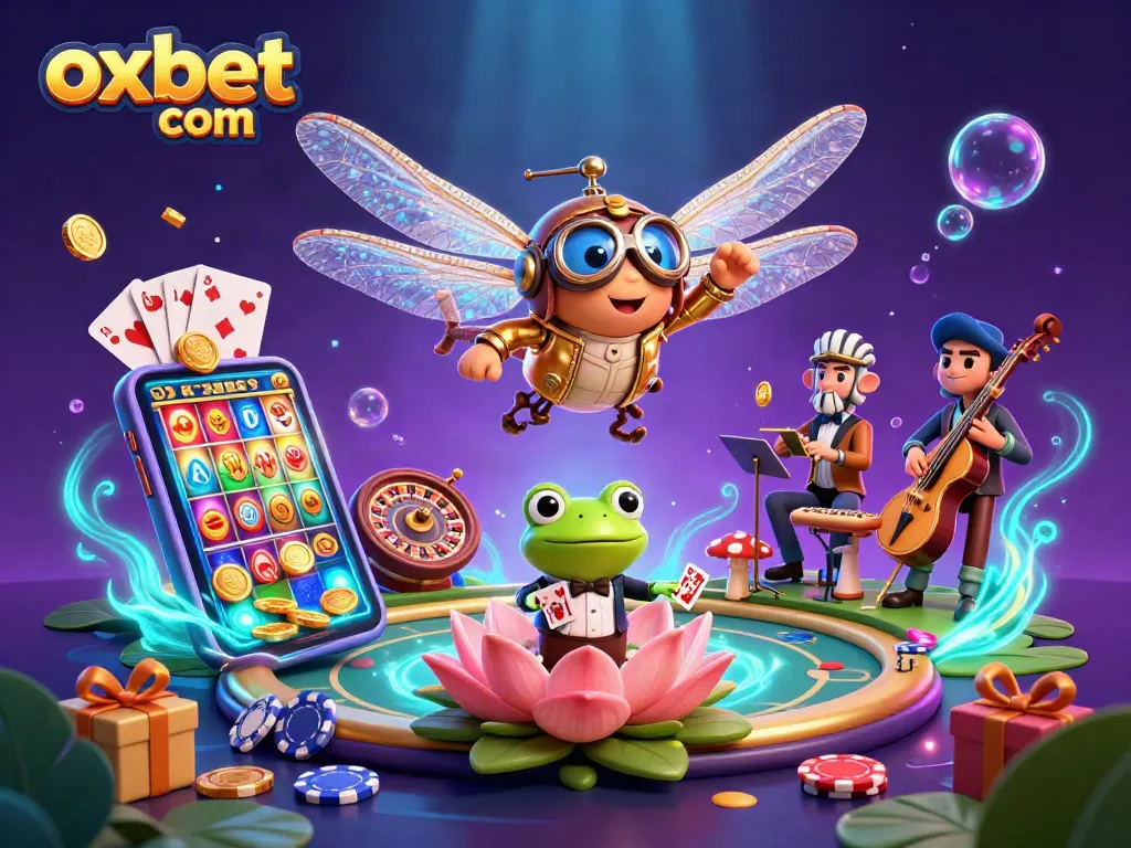 Experience the excitement of oxbet com with vibrant gaming elements and dynamic characters in a thrilling casino scene.