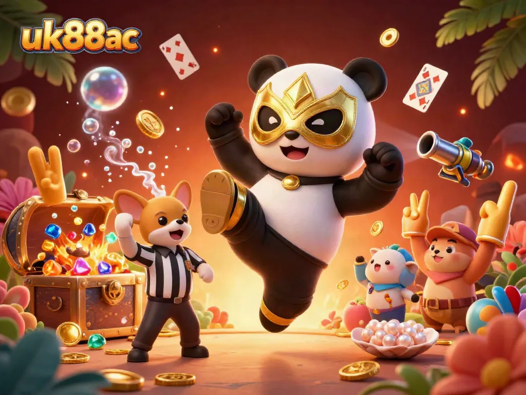 Experience thrilling gameplay at uk88ac with a thrilling casino atmosphere featuring animated characters and vibrant elements.