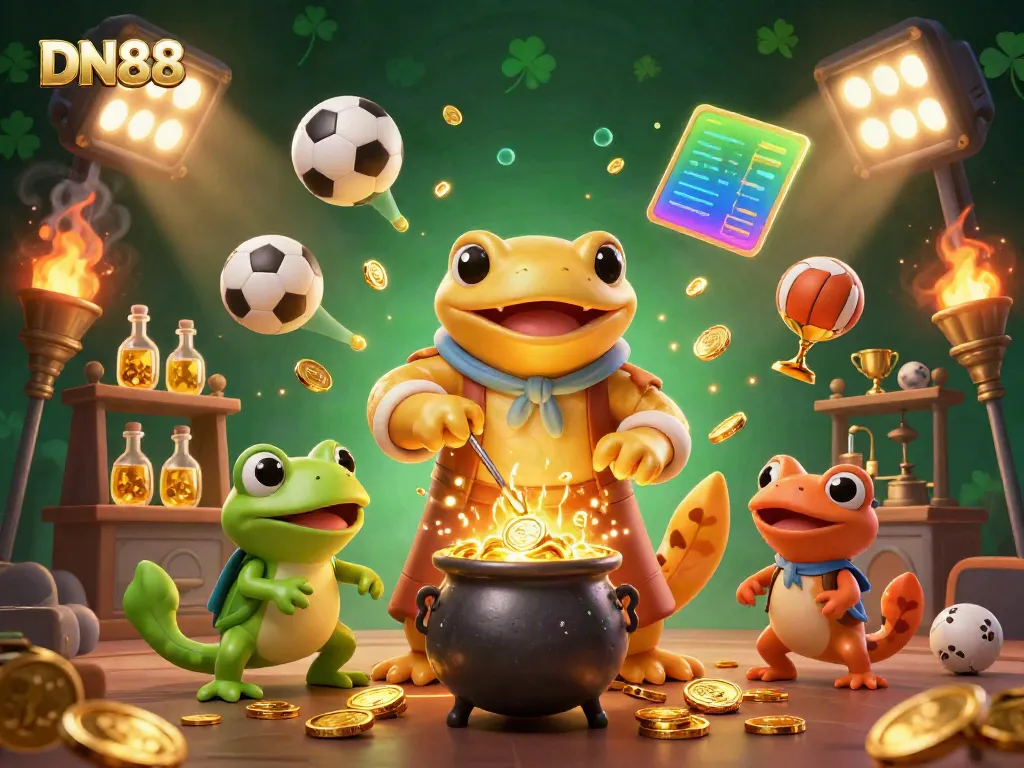 Engage with DN88's thrilling online casino environment featuring sports betting elements and golden rewards.
