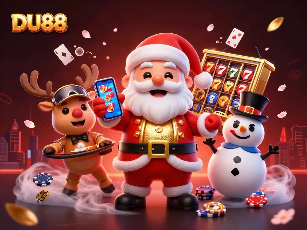 Experience thrilling wins at DU88 with Santa Claus, lucky 7s, and festive casino elements.