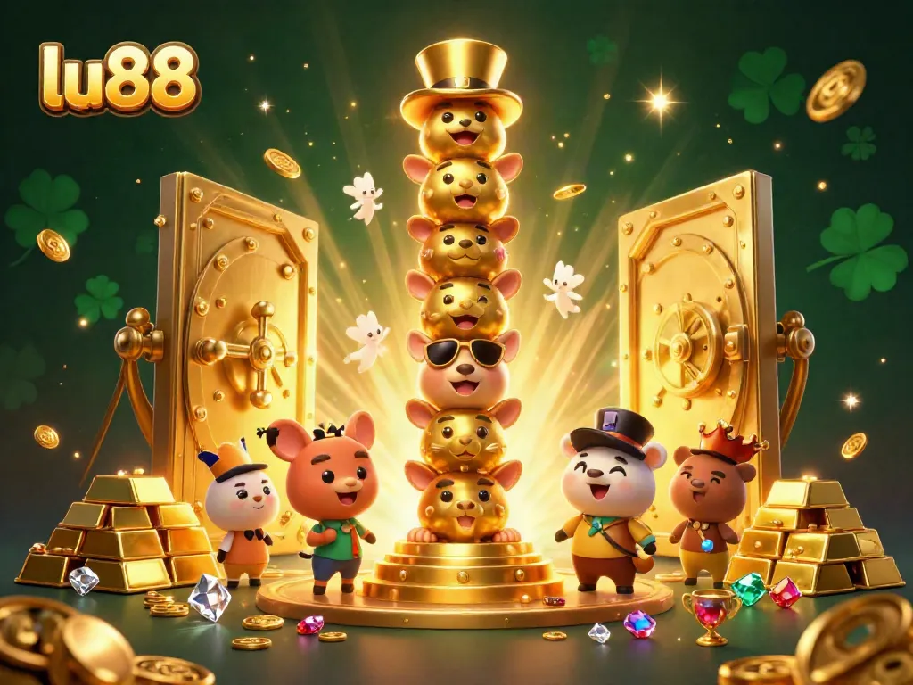 Experience the excitement of lu88 with vibrant casino elements in a dynamic 3D scene.
