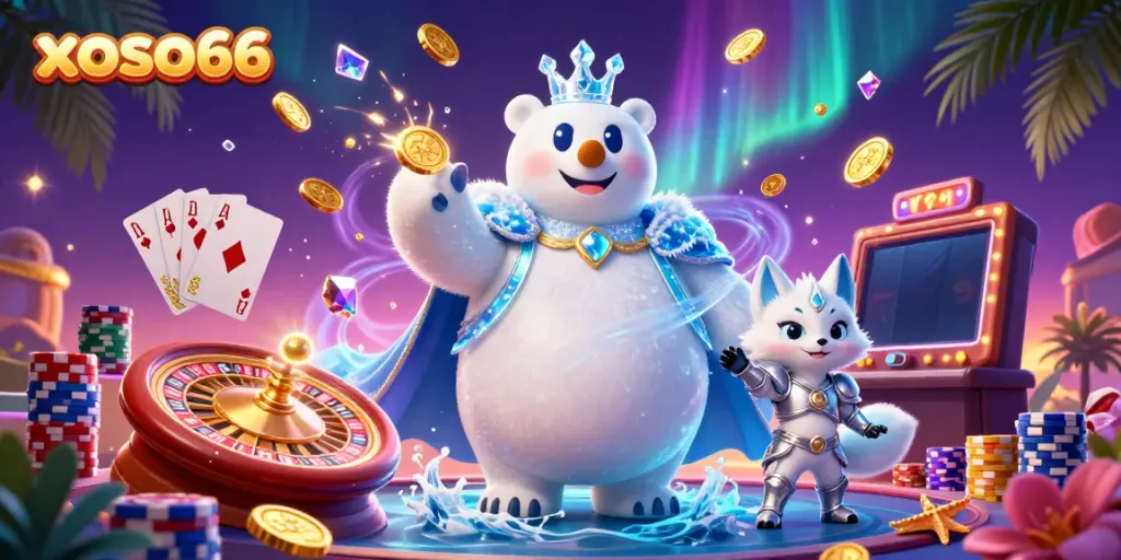 Experience thrilling slots at xoso66 with dazzling jackpots and vibrant casino characters.