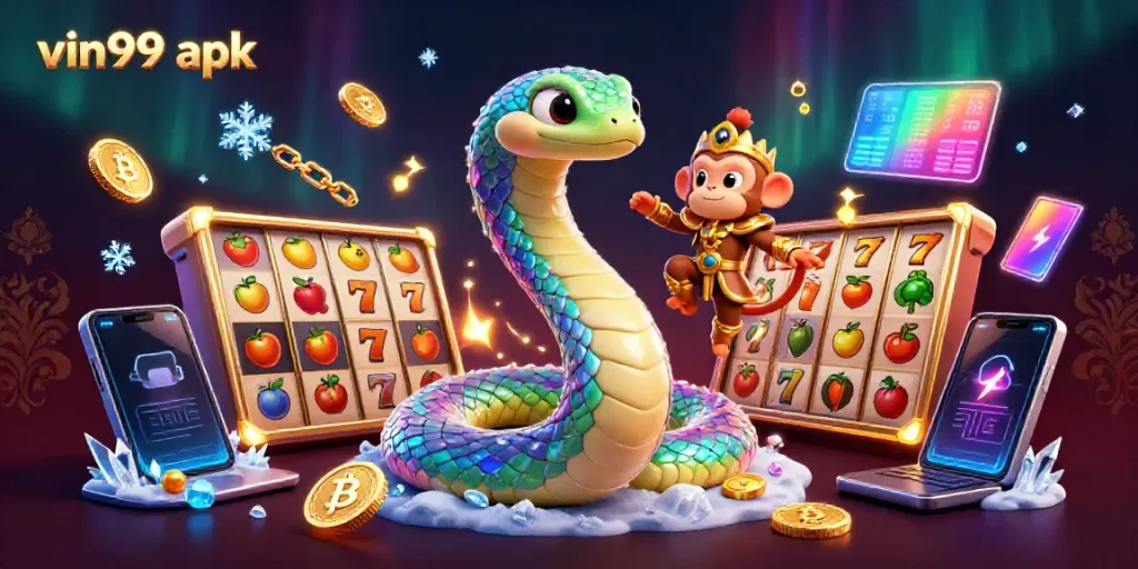 Spin the reels and win big with vin99 apk featuring an enchanting 3D illustration.