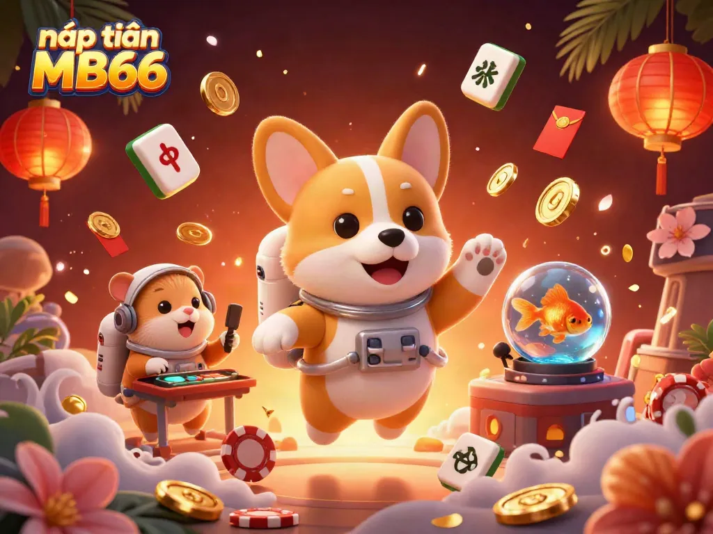 Engage with nạp tiền MB66 in a vibrant casino scene featuring animated characters and game elements.