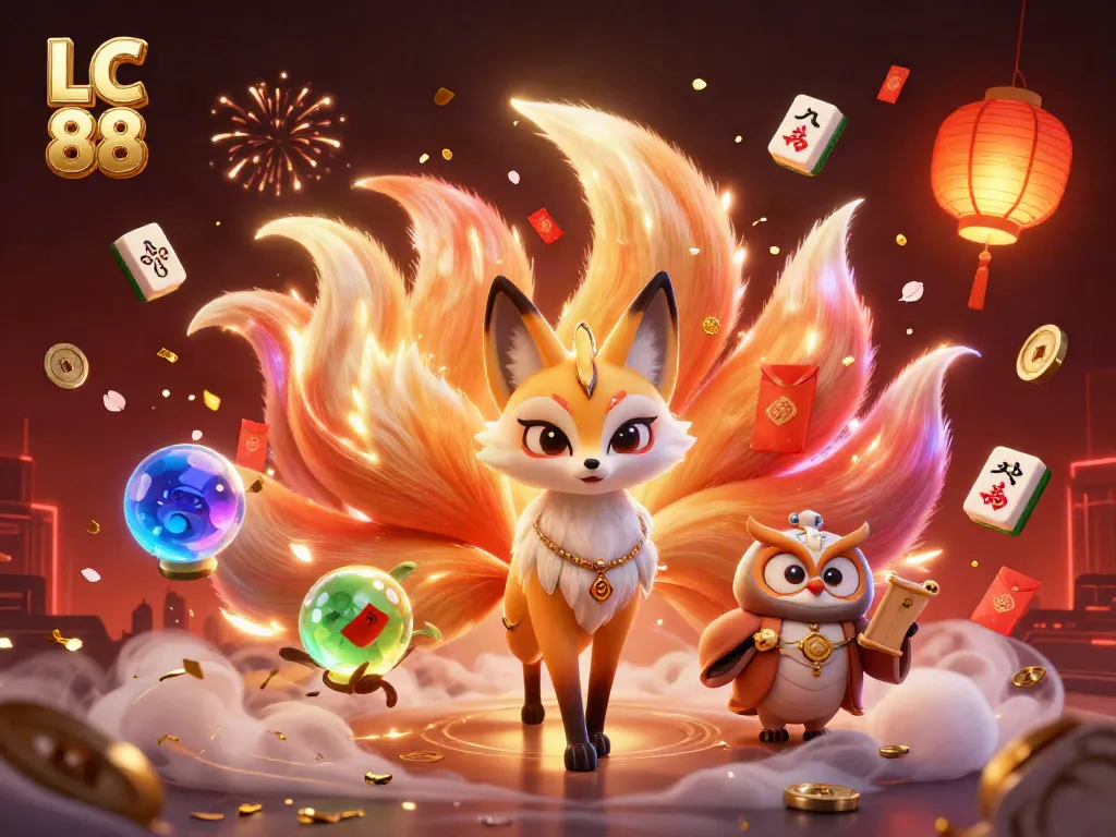 Experience thrilling games at LC 88 with enchanting characters, vibrant casino elements, and a mystical environment.