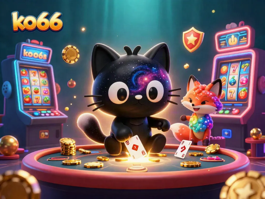 Experience the thrill of ko66 as a black hole cat captures casino fortunes at a cosmic table.
