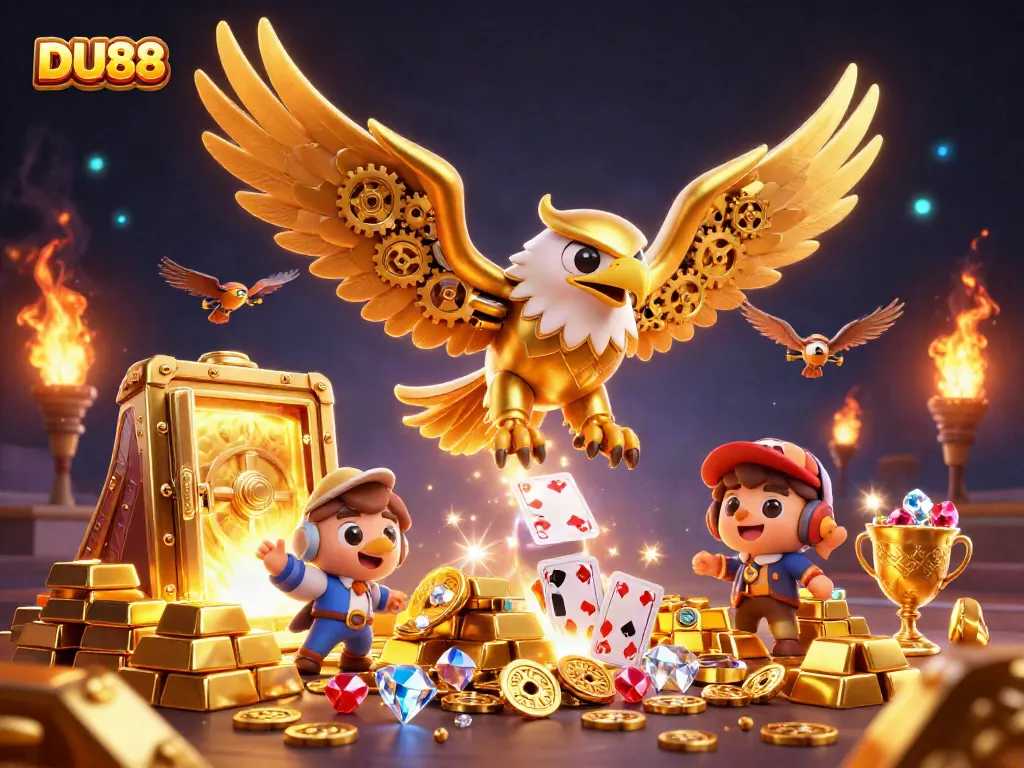 Experience thrilling wins with DU88's dynamic holographic scene filled with treasures and excitement.