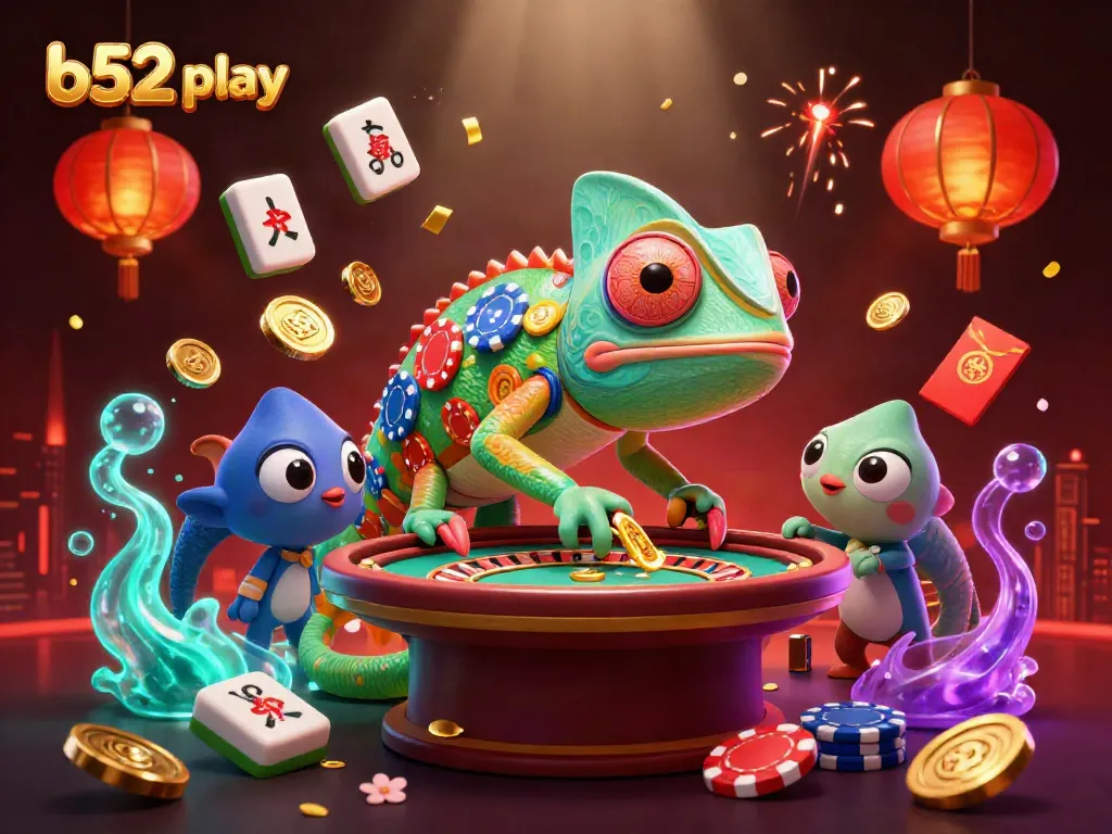 Engage in thrilling gameplay at b52 play with our vibrant 3D casino illustration.