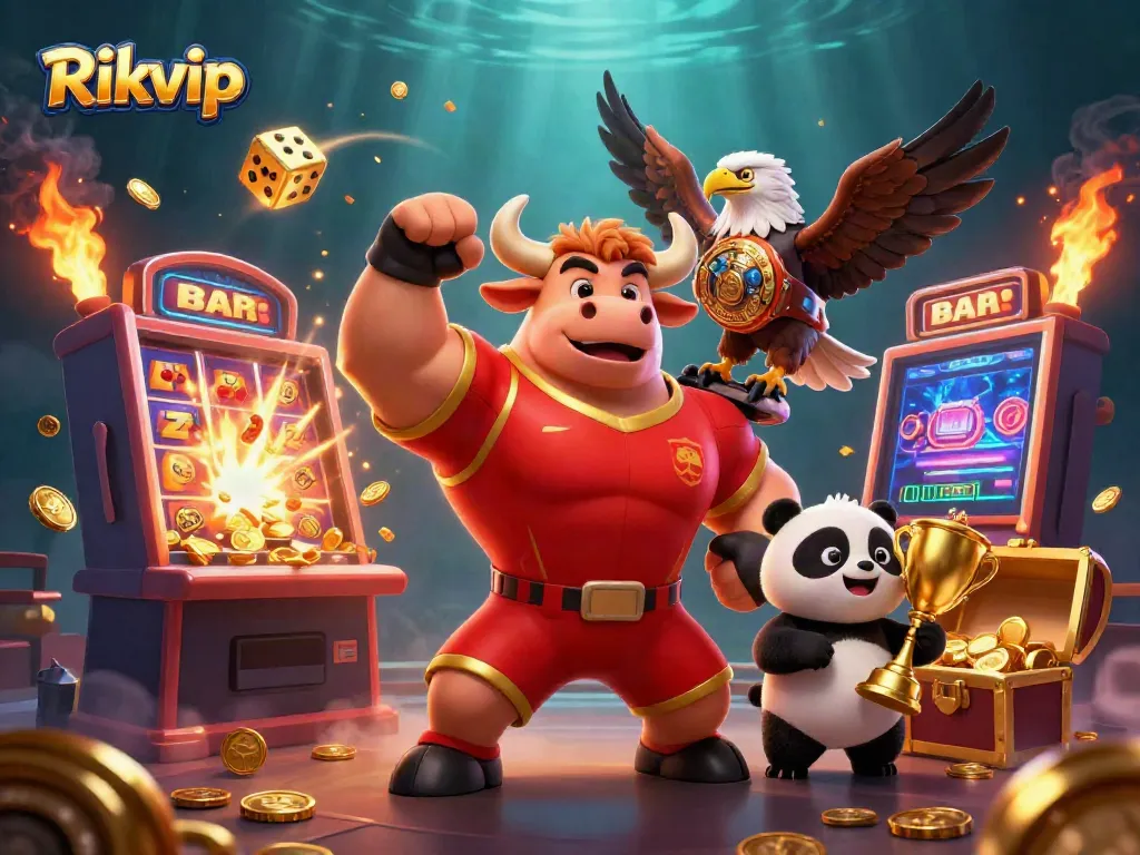 Experience thrilling wins at Rikvip with our vibrant casino game illustration.
